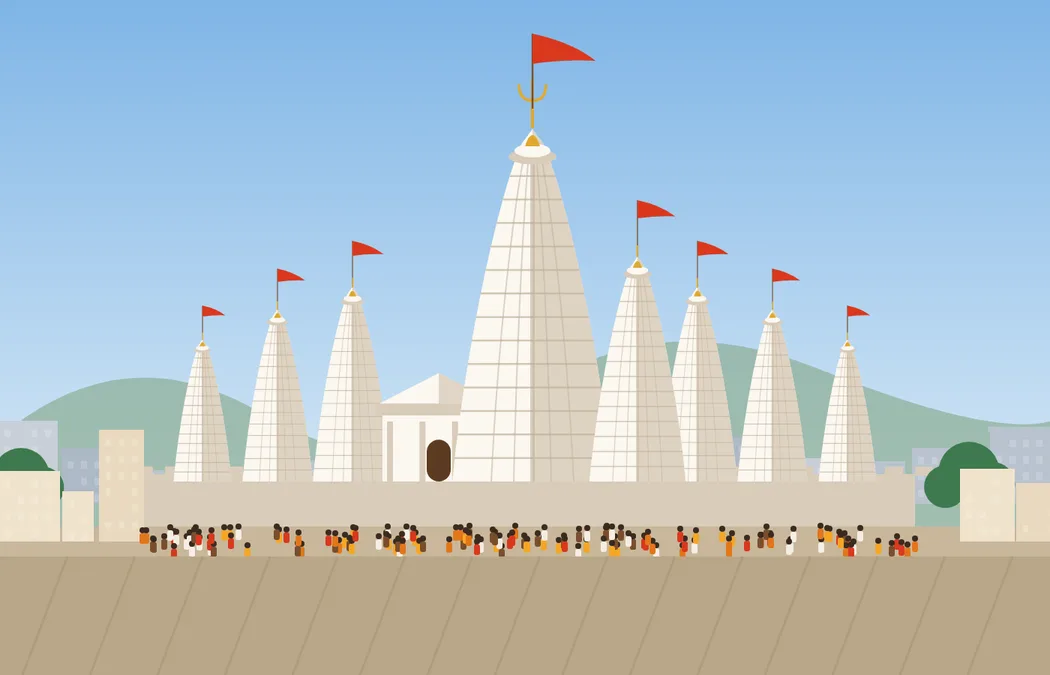 Illustration of Baba Baidyanath Dham temple in Deoghar